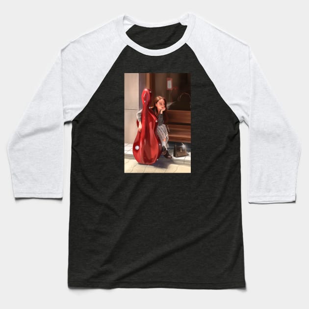 Girl with a cello Baseball T-Shirt by Gyong_D